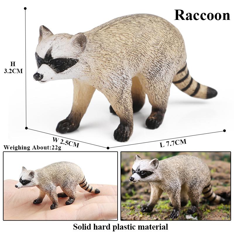 Oenux Simulation Wild Figurines Black Bear Wombat Raccoon Model Action Figures Forest Animals Toy Home Decoration Kids Education