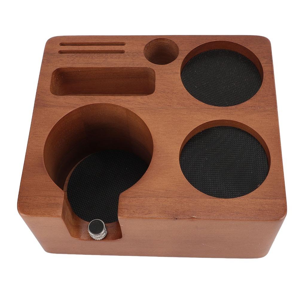 Multifunctional Coffee Tamper Station Compatible Wooden Tamper Stand Espresso Making