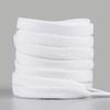 Unisex White Canvas Sneakers with Cotton Flat Shoelaces - Semi-Circular Style