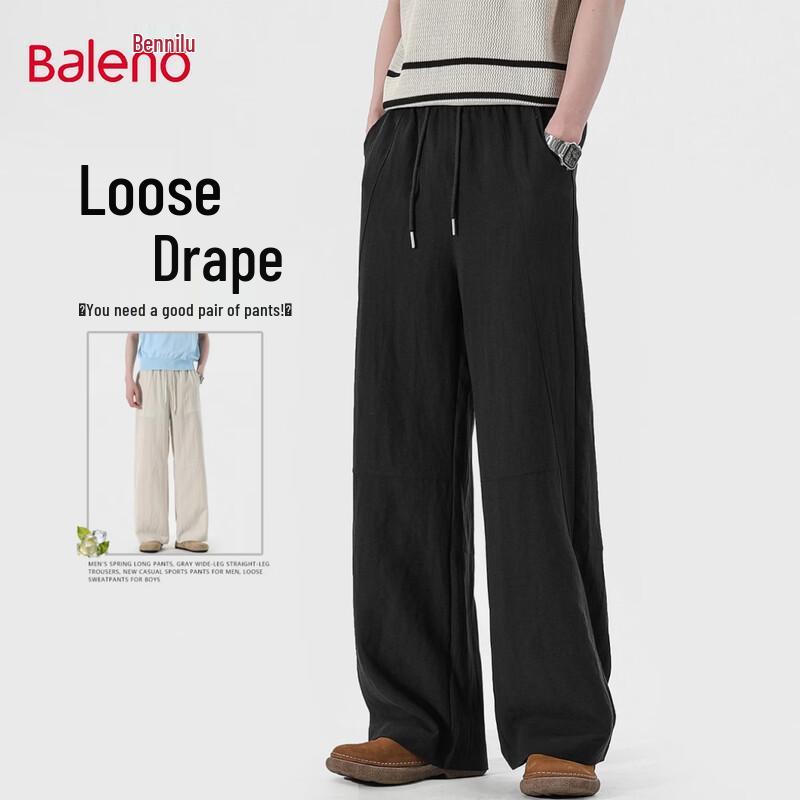 Baleno Men s Solid Casual Straight-Leg Pants L