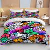 10 Sizes Fine Graffiti Pattern Bedding 3 Piece Set King Size Double Bed Bedding Set Microfiber or Polyester Duvet Cover Set