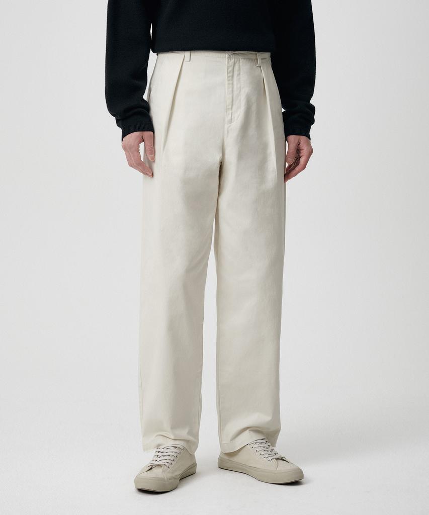 MUSINSA STANDARD Reverse One-Tuck Regular Fit Chino Pants [Cream]