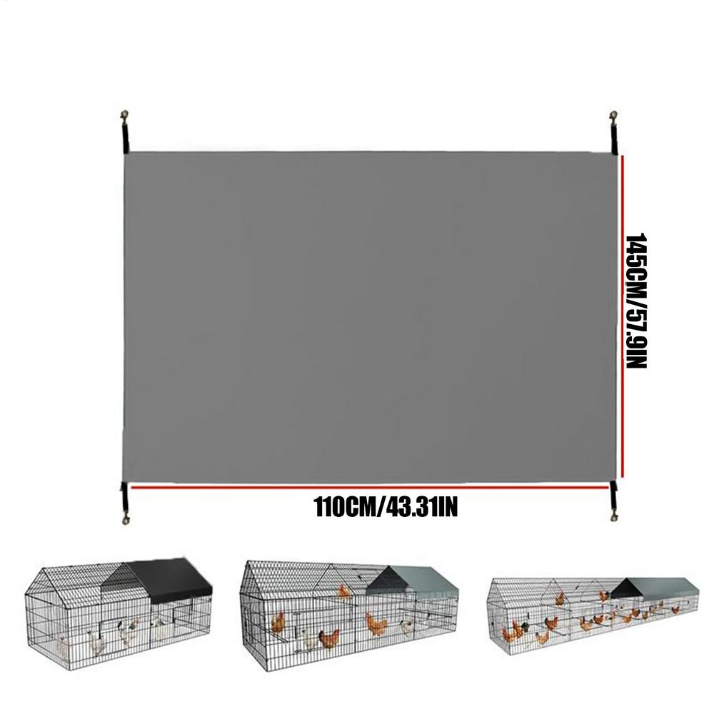 

Chicken Coop Cover Waterproof Chicken Coop Tarp Cover Waterproof Long Lasting Accessory Screens Canopy Protection For Outside сірий колір