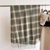 Unisex Korean Plaid Thick Winter Scarf with Tassels - Imitation Cashmere Shawl