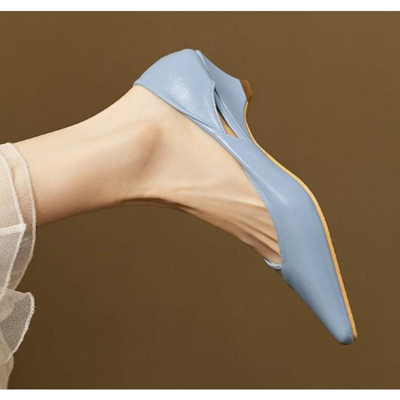 Schuhe für Frau Bequeme Damen Sommerfußbekleidung Mokassins Blau Niedriger Absatz Elegant Spitz Hohe Qualität Beliebt Jung