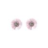 Ditole Mirabo Vintage Sequin Flower Earrings-Baby Pink