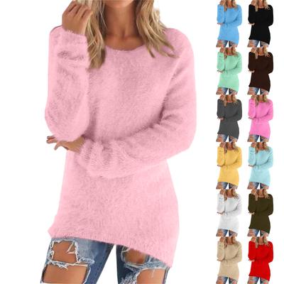 Women's Fashionable Solid Color Long  Sleeved Sweater Top