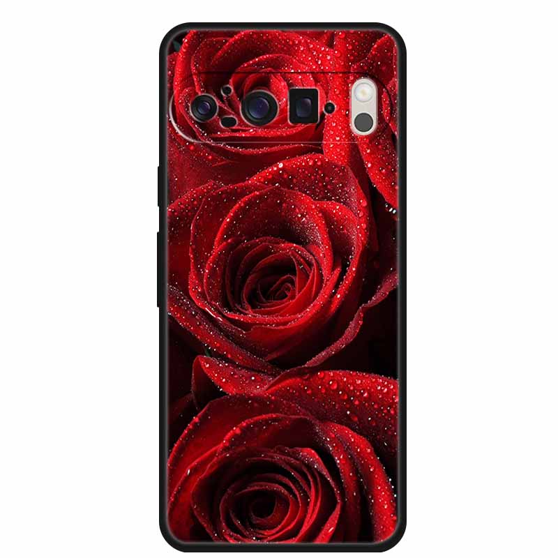 For Google Pixel 10 Pro XL 5G Case Lovely Cat TPU Black Soft Silicone Back Cover Flowers Shockproof Bumper Coque 6.8" Phone Case