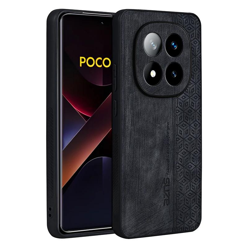 

Роскошный противоударный кожаный чехол для телефона POCO X7 F6 X6 M6 Pro C65, чехол с защитой камеры для POCO C65 M4 X5 F5 Pro X4 GT F4 For POCO M6 Pro 4G чёрный