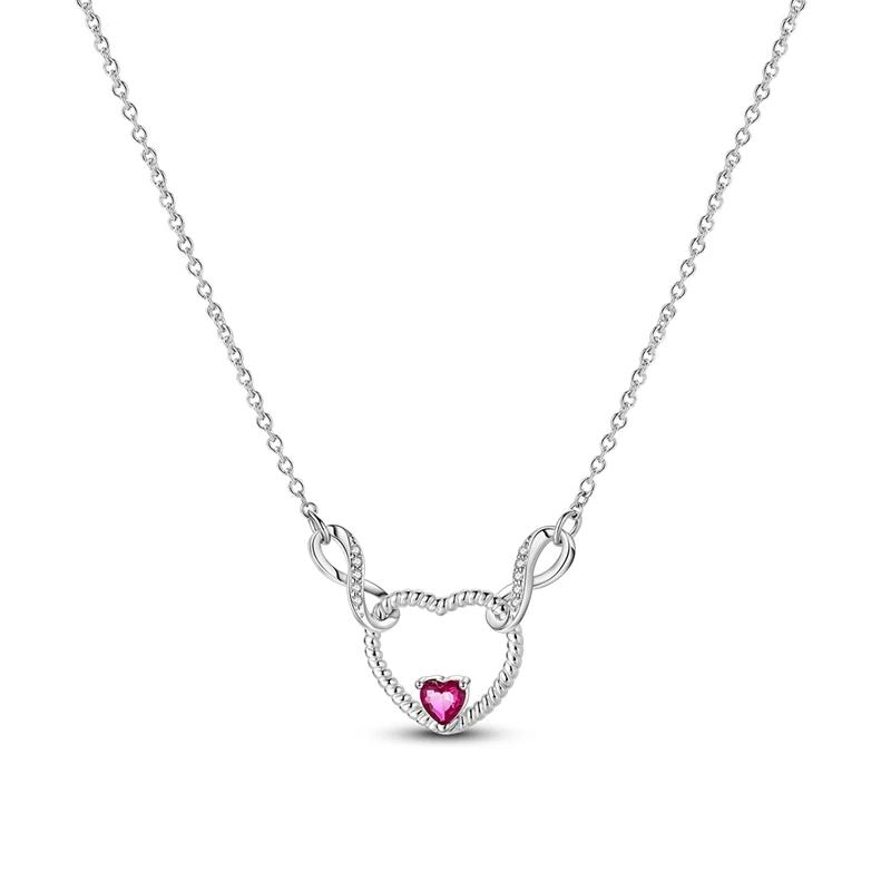 Original 925 Silver Necklace For Women Class Style Heart Shape Romantic Style High Quality Women Necklace Jewelry Gift