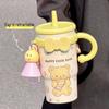 Insulated Stainless Steel Cartoon Cup with Straw - Large Capacity for Girls