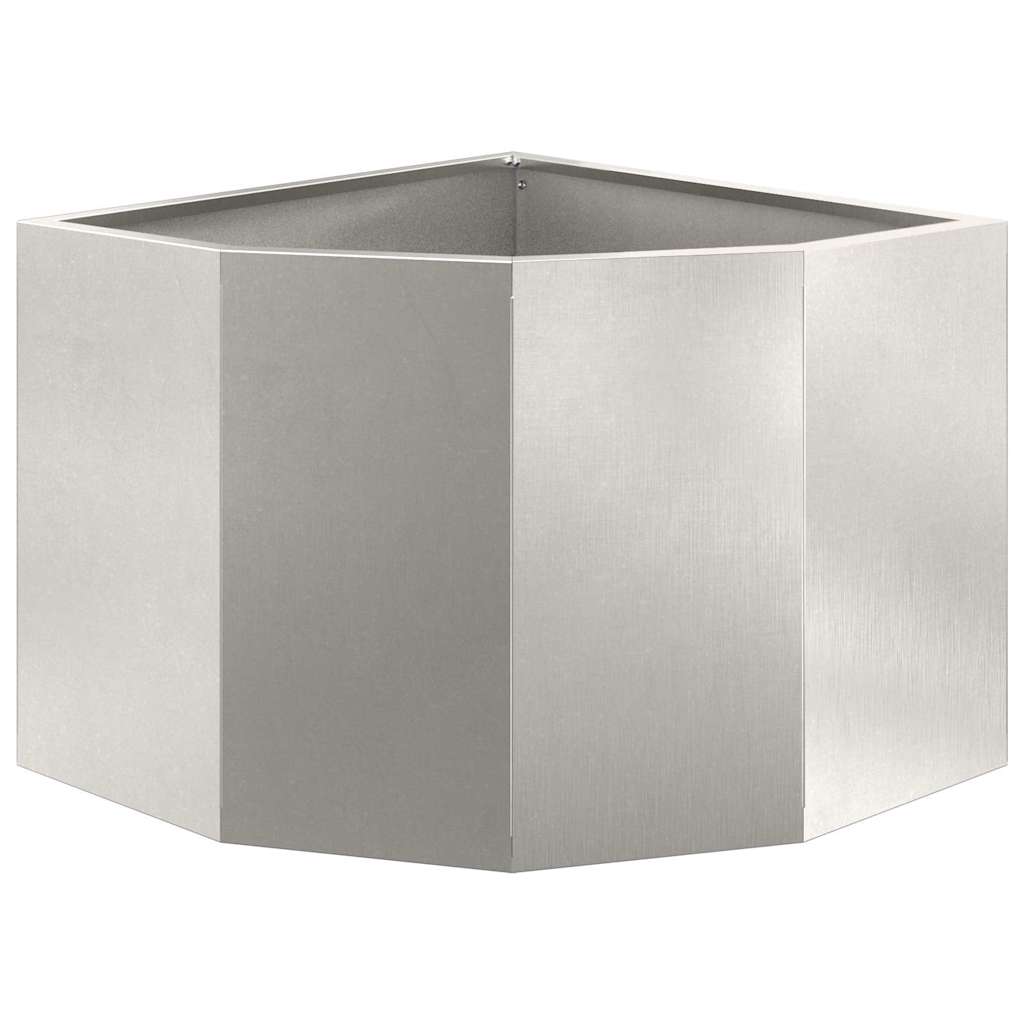 Corner Planter Silver 45 X 45 X 35 Cm Stainless Steel