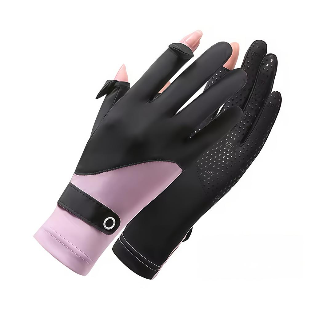 Sun Protection Gloves For Women Breathable Sunscreen Ice Silk Gloves Colorful Elegance Thin Design Outdoor Cycling Sports Gloves