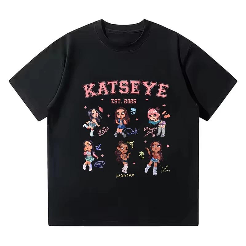 Girl Group KATSEYE 2026 New Arrival Gothic Y2K Unisex Korean Style Casual Funny Graphic Print TShirt Top Unisex Funny Printed