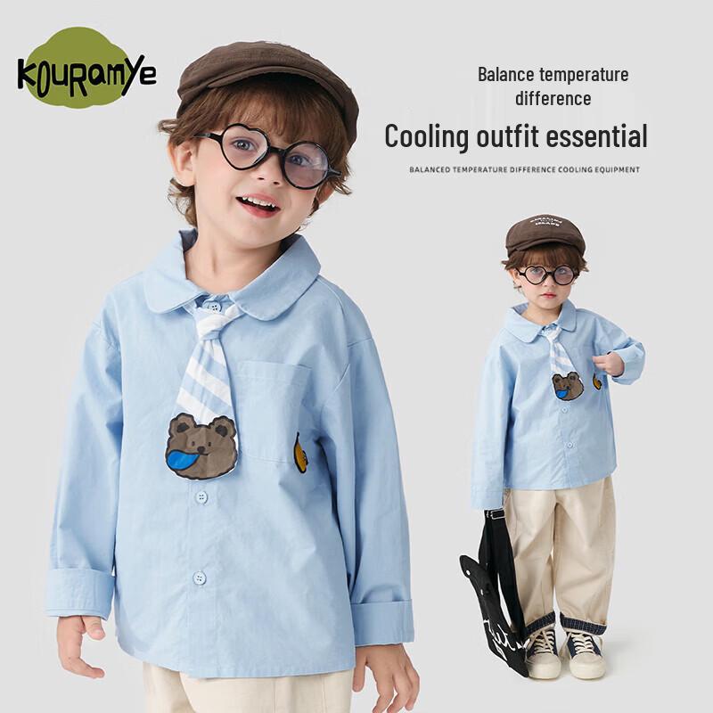 Kuwami Children s Little Bear Bowtie Long-Sleeved Shirt 120