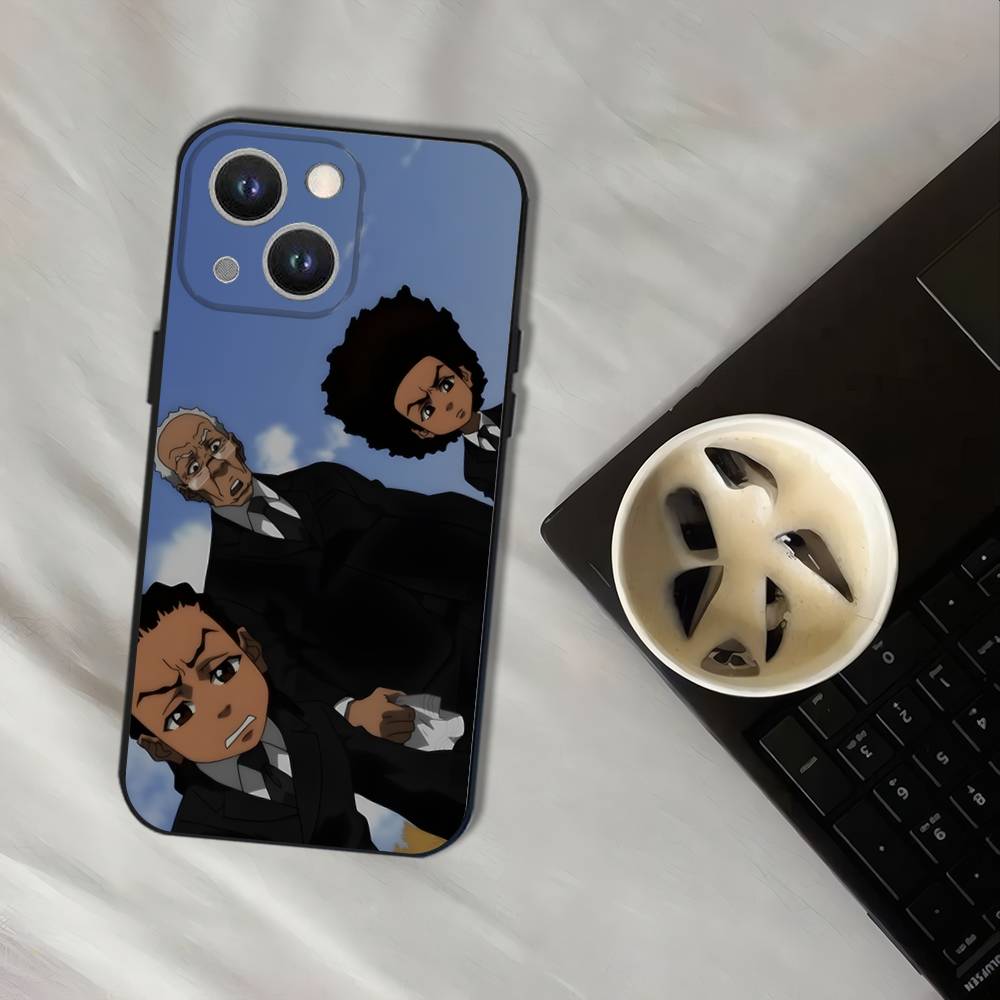 Cartoon The B-Boondocks Phone Case For iPhone 16,15,14,13,12,11,Pro,XS,Max,XR,Plus,E,SE4,Mini Black Soft Cover