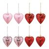 8Pcs Colorful Heart Shape Ornaments For Valentine's Day Home Tree Hanging Decorations Heart Shape Baubles