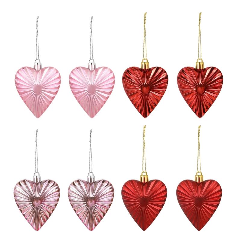 

8Pcs Colorful Heart Shape Baubles Decorative Ornaments For Valentine s Day Hanging Decorations for Home 1