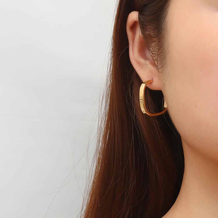 Minimalist Retro Geometric Square Earrings & Ear Cuff