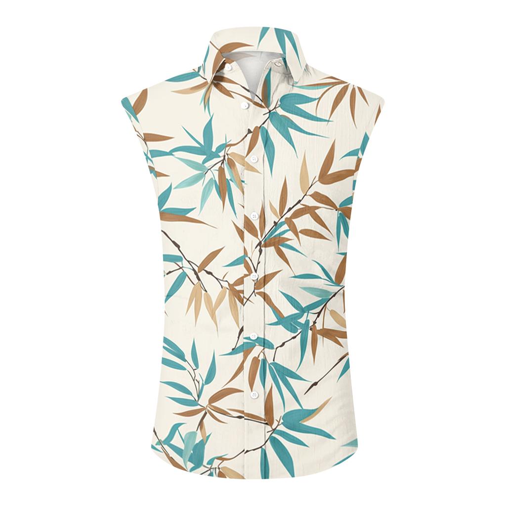 Men's Hawaiian Lapel Button-down Shirt T-shirt Top