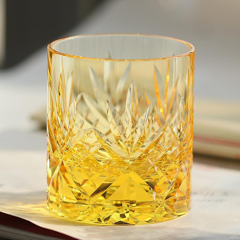 Verre à cocktail artisanal de luxe multicolore en cristal K9 pour whisky Old Fashioned cocktail thé glacé café froid about 220ml or