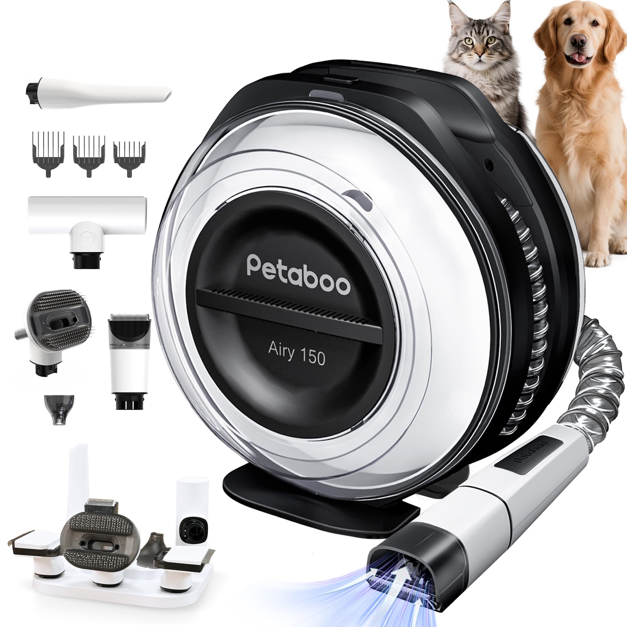 

Petaboo Dog and Cat Clippers Electric and Pet Grooming Vacuum Pet Hair Vacuum Dog Vacuum with Cat Vacuum Dog Hair Dog Grooming Electric Dog Grooming