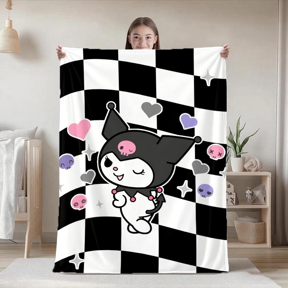 Kawaii K-Kuromi Fluffy Soft Blankets and Throws Nap Blanket for Bed New Year Camping Furry Bedspread the Anime Home Decoration