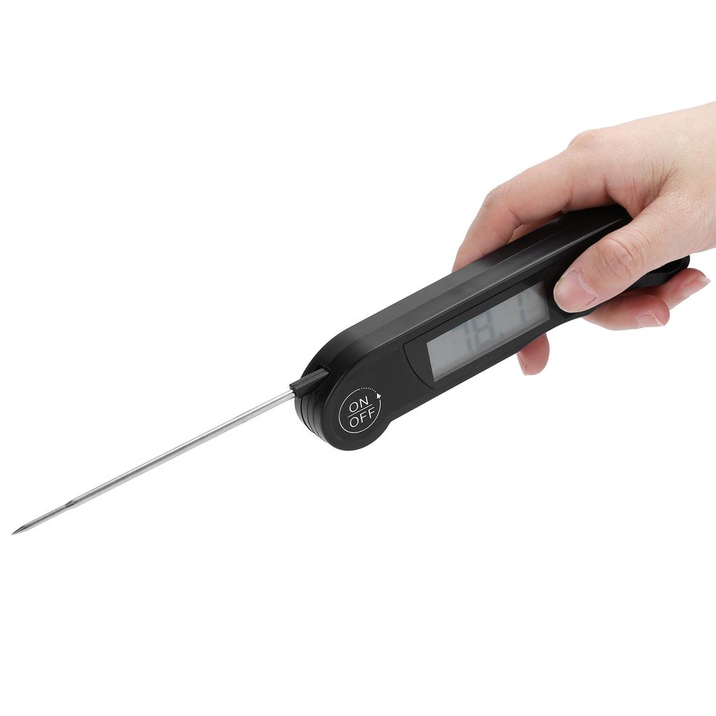 Klappbares Alarmthermometer Elektronisches Grillthermometer Lebensmitteltemperatur-MessgerätSchwarz