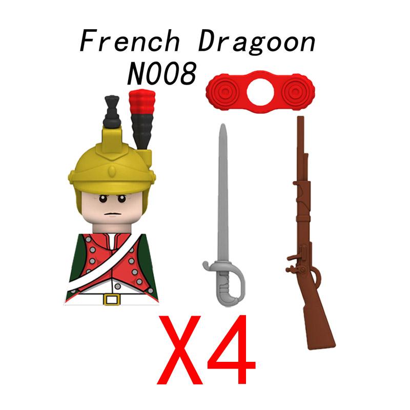 

Военные средневековые строительные блоки Наполеоновские войны Замок Рыцарь Солдат Фигурки Оружие Пушки Британско-французская армия Пехота MOC