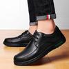 Fashion Fashion Hot Sale Men Casual Leather Business Shoe Soft Sole Lace-up Outdoor Lightweight Loafers Comfy Soft Bottom Designer Flats