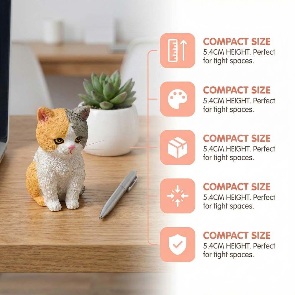 Cartoon Style Cat Statues Figurines Tiger Spot Cat Decoration  Dollhouse Model