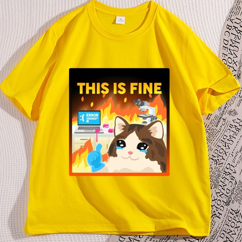 This Is Fine Tshirt Funny Science T Shirt Biology Geek Laboratory Scientist Tshirt Chemistry Teacher Gift Clothes Tee