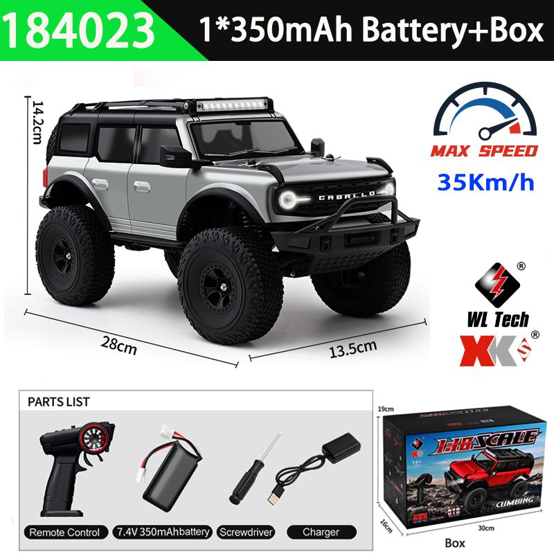 Wltoys 4WD Climbing RC Car With Full-Scale Controller LED Differential and Cruise Control Outdoor Remote Control Racing Vehicle