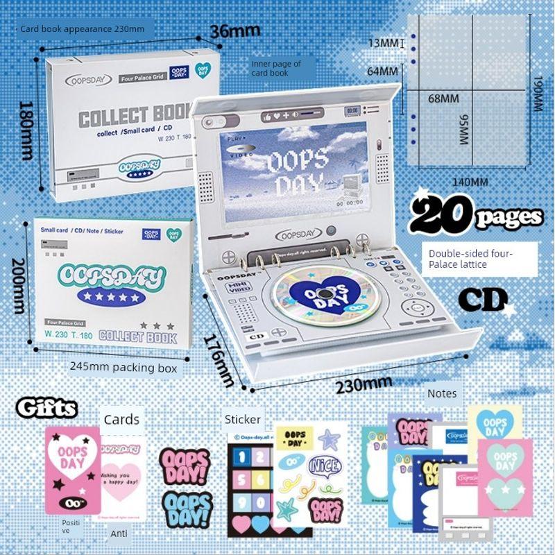 

Oopsday Retro Card Binder American Polaroid Album Second Gong Ge Aidou Album Mini Truck Loose-Leaf Star-Chasing Storage (blue) blue Four-Palace Card Book