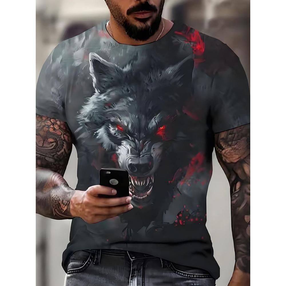 Summer Men's 3D Digital Printing, Casual and Comfortable Versatile Men's Round Neck Short Sleeved Shirt
