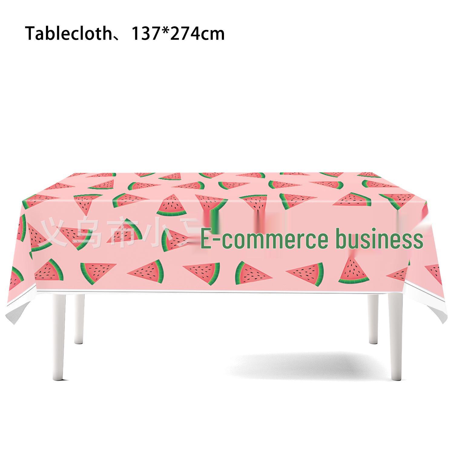 Cartoon Donut Ice Cream-Themed Disposable Waterproof Tablecloth