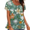 Summer animal and flower printed T-shirt 3D printed squirrel and rabbit T-shirt style top women's clothing