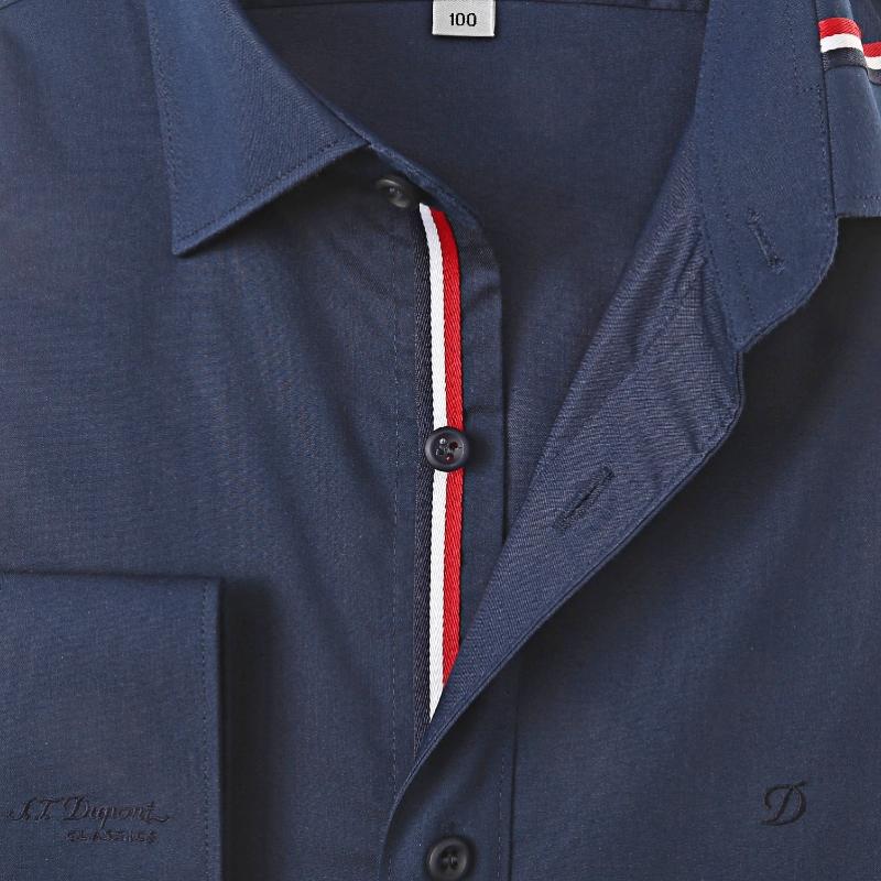 S.T. Dupont Long Sleeve Slim Fit Navy Shirt Se5fm22ls932sny