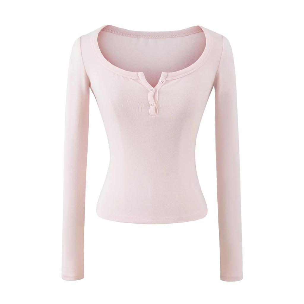 Women's Autumn Spicy Girl Square Neck Faux Cashmere Long Sleeve Top