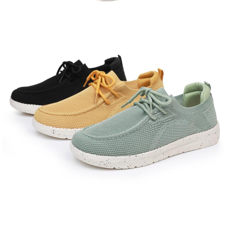 Men's Green Fabric Sports Shoes - Summer Casual Shoes, Lightweight and Breathable Daily Loafers, Minimalist Casual Shoes Yijiao