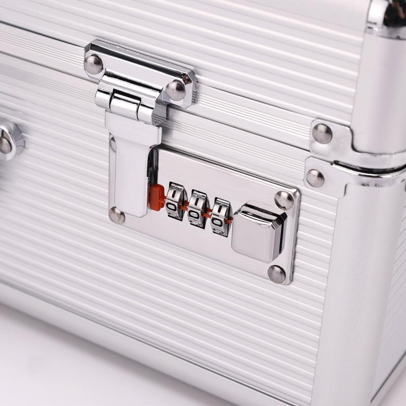 Barber Large Capacity Hair Styling Tools Storage Suitcase Makeup Organizer Shockproof Metal with Lock Suitcase Salon Tools Boxes
