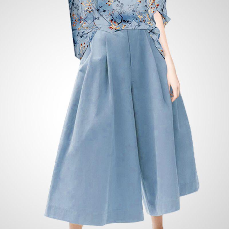 

Age Reduction High Waist Dignified Sense of Design Casual Loose Pants Blue S