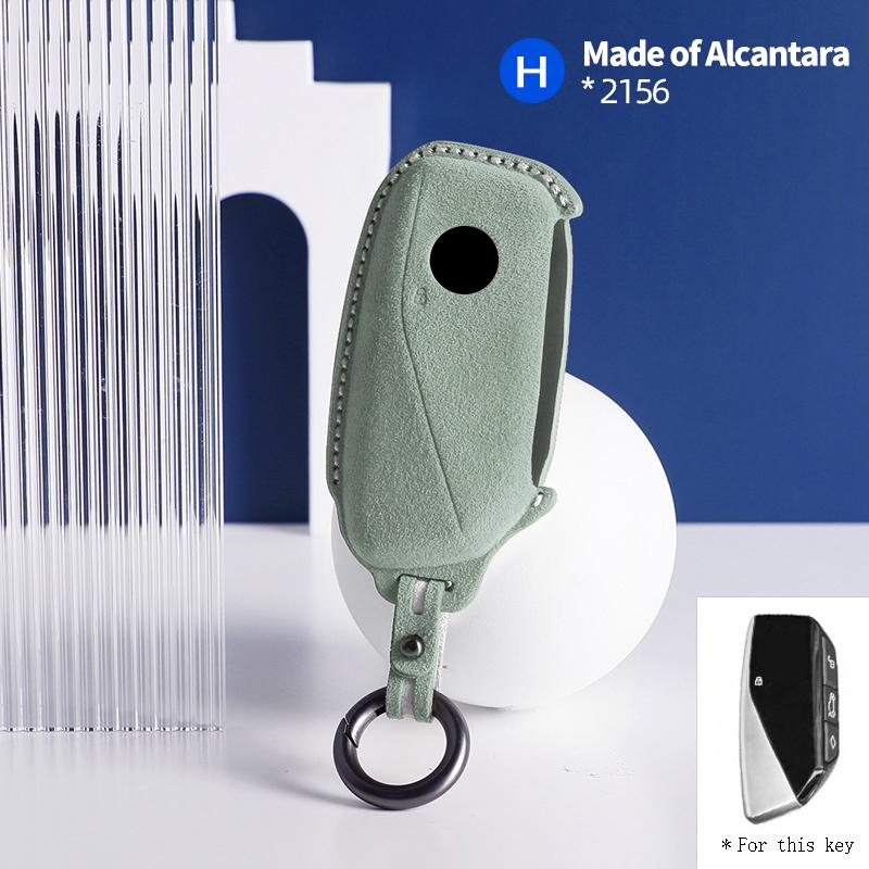 Interior Mouldings Alcantara Car Key Case Shell Cover For BMW Series 7 735 i 740 Li X7 X1 U11 2023 I7 G07 LCI XM Keychain Protec