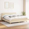 Maison Exclusive - Bed Slat Base with Cream Mattress 160x200 Cm Fabric