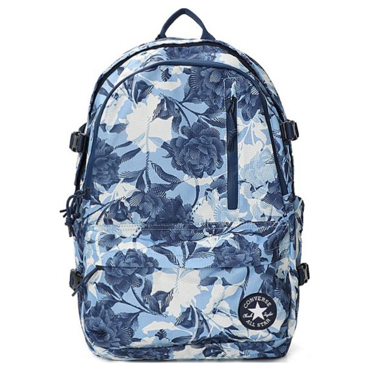 Converse Floral Print Zipper Closure Backpack Unisex backpack Blue 10007783-A05 Blue