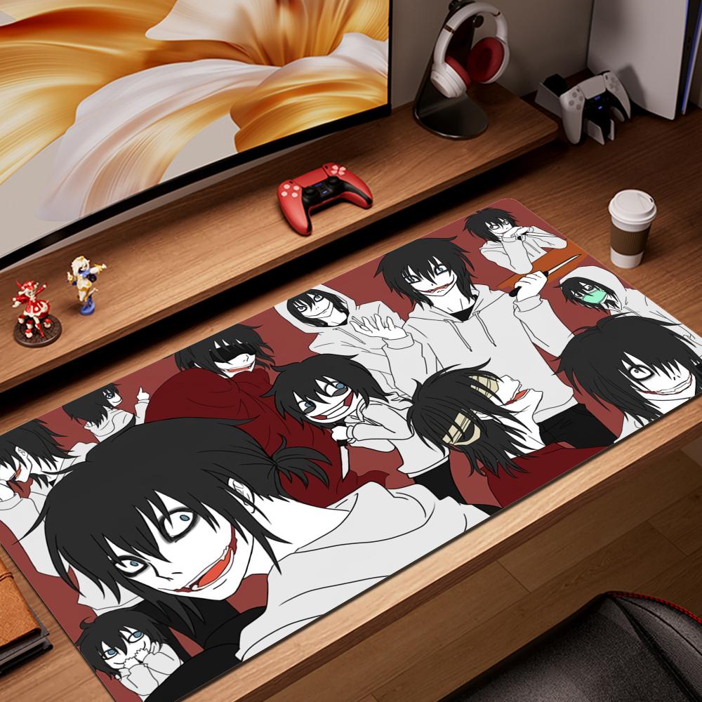 Pink Mouse Pad Anime Creepypasta Gaming Notebook Accessories Gamer Pads Keyboard Mat Protector Large Mousepad Pc Carpet