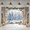 Christmas Background Cloth 480x210cm Large Holiday Party Backdrop for Wall Decor Easy Install Photo Booth Prop