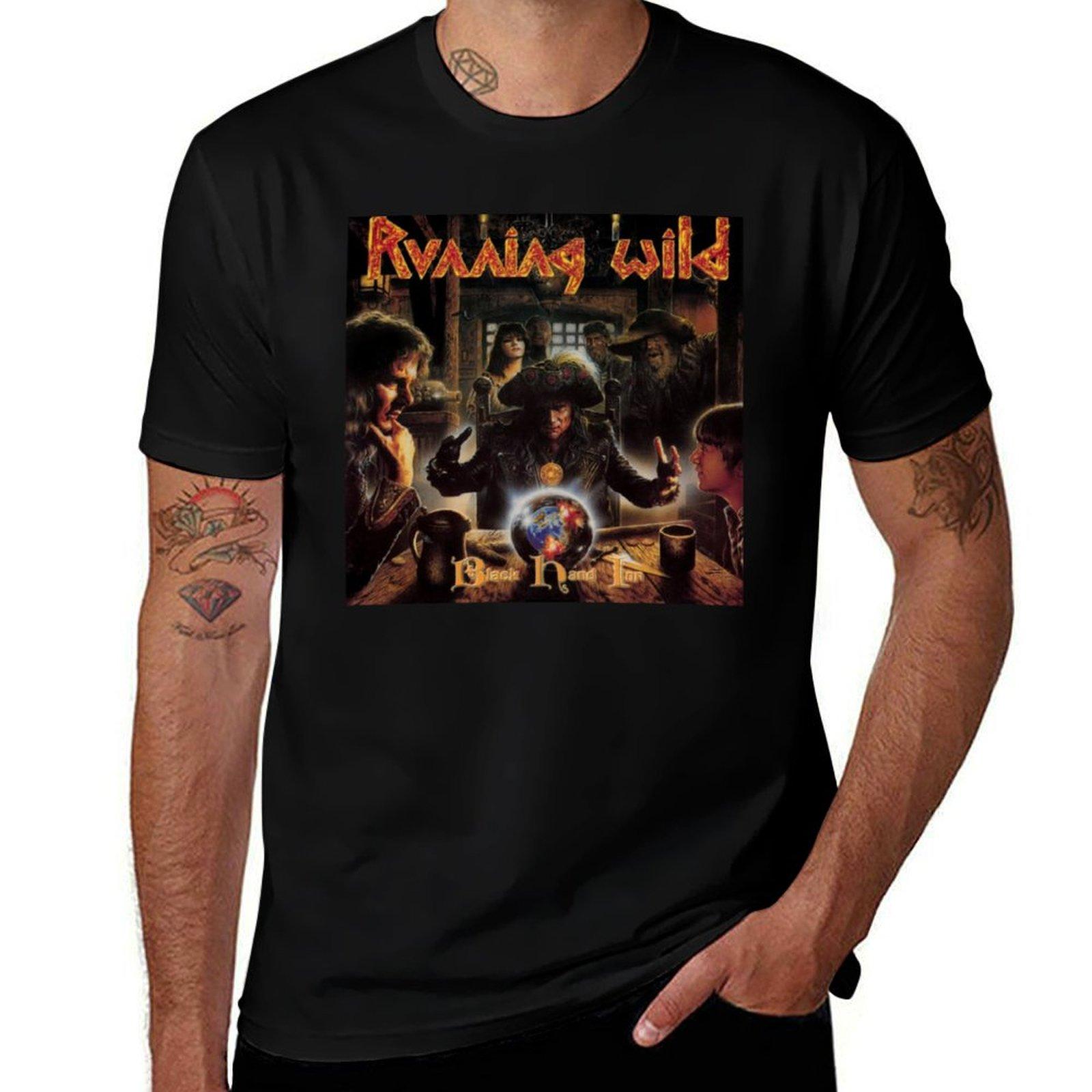 

Running Wild - Чорний Рук Інн альбом 1994 Футболка естетичний одяг оверсайз чоловічі вінтажні футболки S