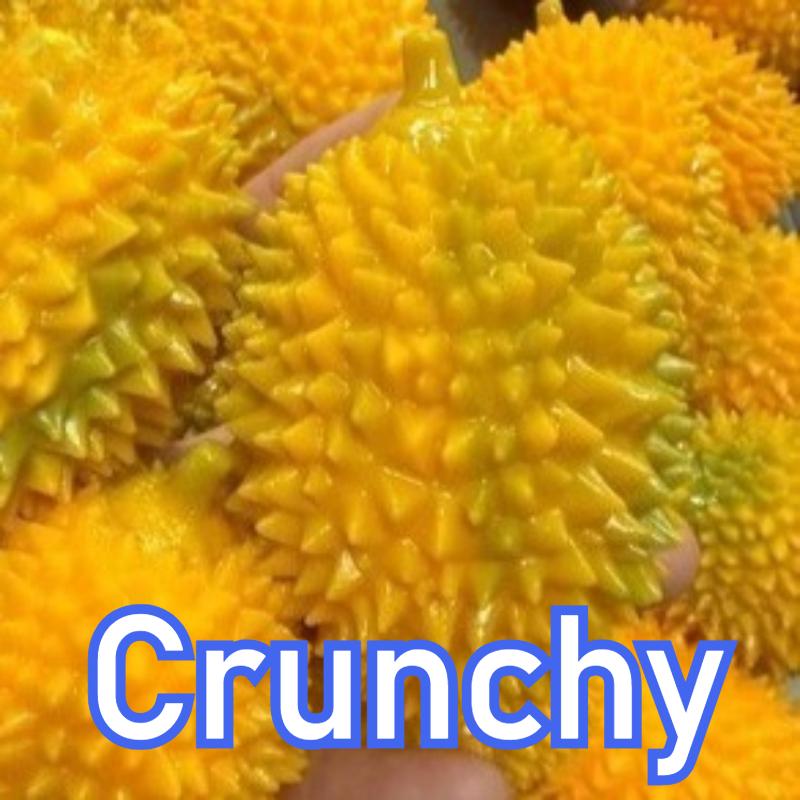 Handgemaakte Krokante Squishy Durian en Drakenfruit Stressbal Knijpspeeltje, Squishy Fidget Bal, ASMR Sensorisch Stressverlichtend Speeltje