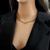 Gold Plated Mesh Chain Necklace with Spacer Beads Fashion Jewelry for Women
